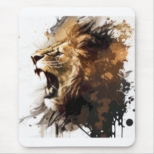 Lion Portrait Tiermalerei Mousepad
