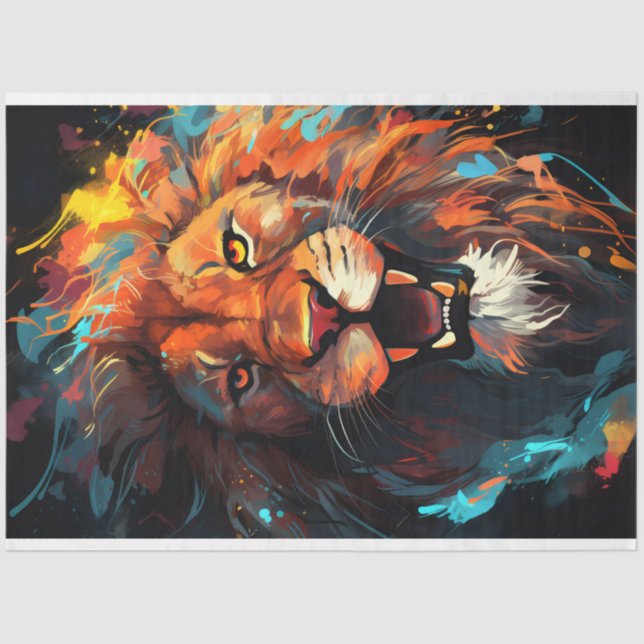 Lion Portrait Tissue Paper Seidenpapier (Vorderseite)