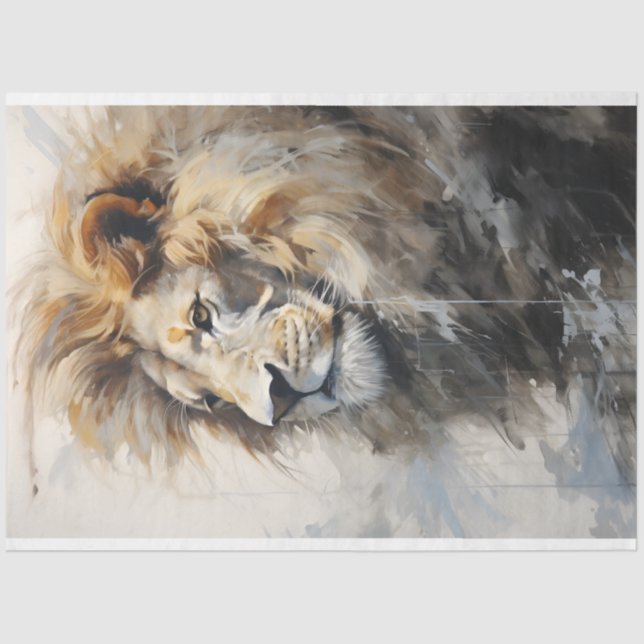 Lion Portrait Tissue Paper Seidenpapier (Vorderseite)
