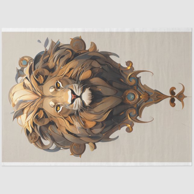 Lion Portrait Tissue Paper Seidenpapier (Vorderseite)