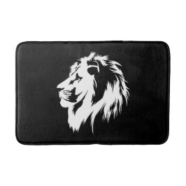 Lion Portrait (weiß) Badematte