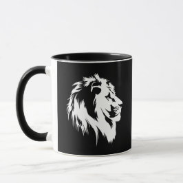Lion Portrait (weiß) Tasse