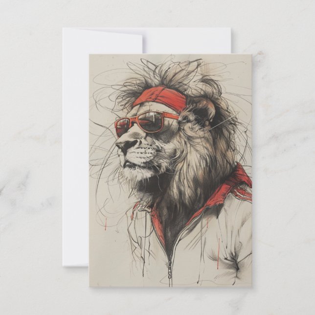 Lion Postcard Einladung (Vorderseite)