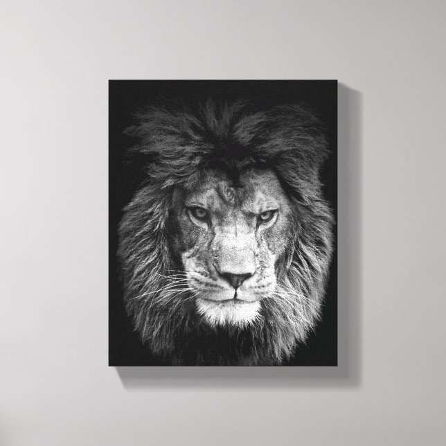 Lion Poster Löwe Leinwand BLACK (Vorderseite)