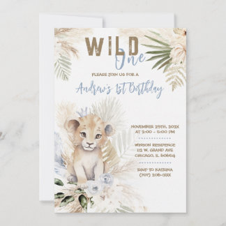 Lion Prince 1. Geburtstagsvorlage Einladung