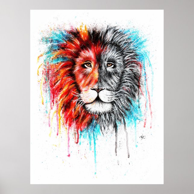 Lion Print Poster! Poster (Vorne)