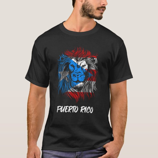 Lion Puerto Rico Flag Puerto Rico T-Shirt (Vorderseite)