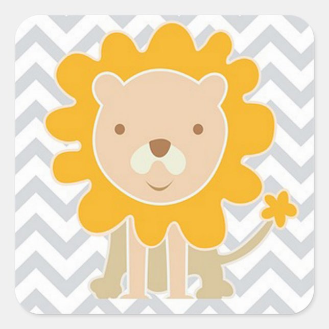 Lion Quadratischer Aufkleber (Vorderseite)
