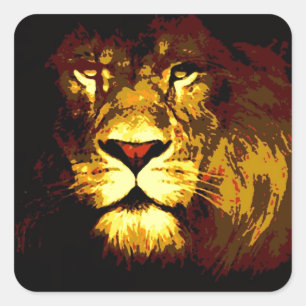 Lion Quadratischer Aufkleber