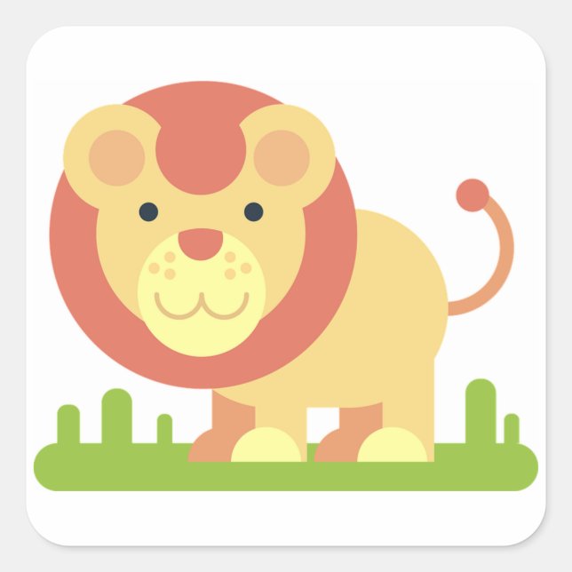 Lion Quadratischer Aufkleber (Vorderseite)
