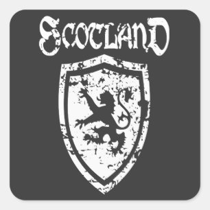 Lion Rampant aus Schottland auf dem schottischen S Quadratischer Aufkleber