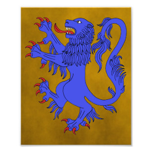 Lion Rampant Azure Fotodruck