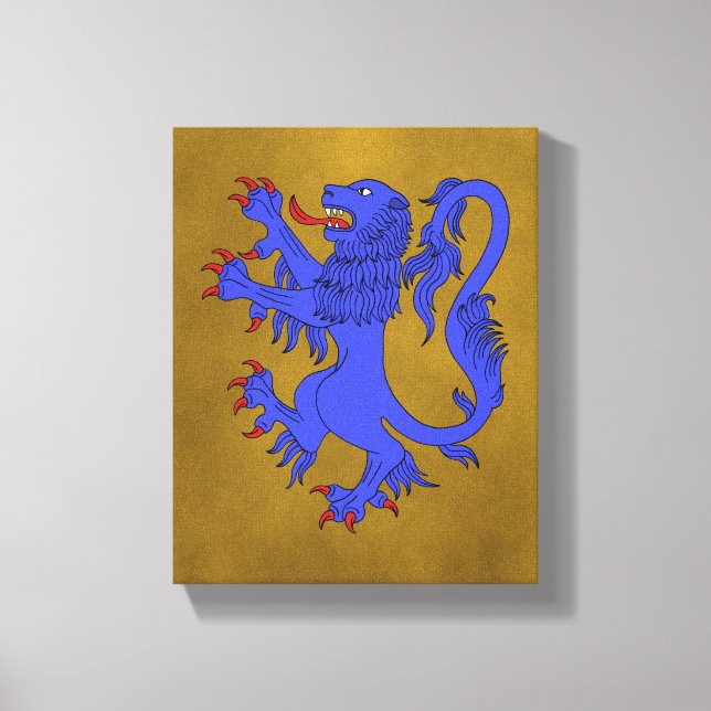 Lion Rampant Azure Leinwanddruck (Vorderseite)