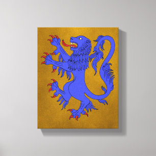 Lion Rampant Azure Leinwanddruck