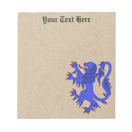 Lion Rampant Azure Notizblock