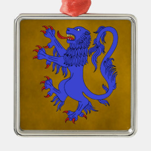Lion Rampant Azure Ornament Aus Metall