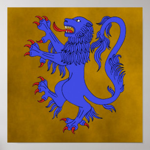 Lion Rampant Azure Poster