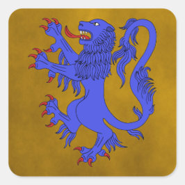 Lion Rampant Azure Quadratischer Aufkleber