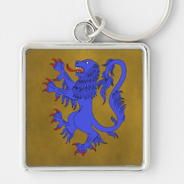 Lion Rampant Azure Schlüsselanhänger (Vorne)