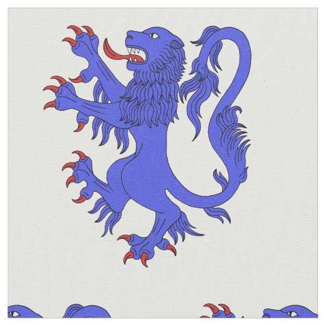 Lion Rampant Azure Stoff (Nahaufnahme)