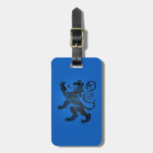 Lion Rampant Design, komplex blau und schwarz Gepäckanhänger