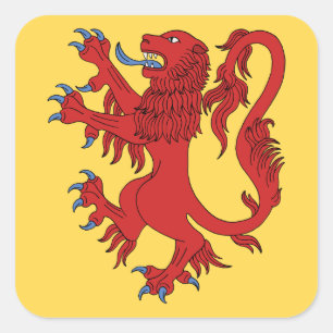 Lion Rampant Gules Quadratischer Aufkleber