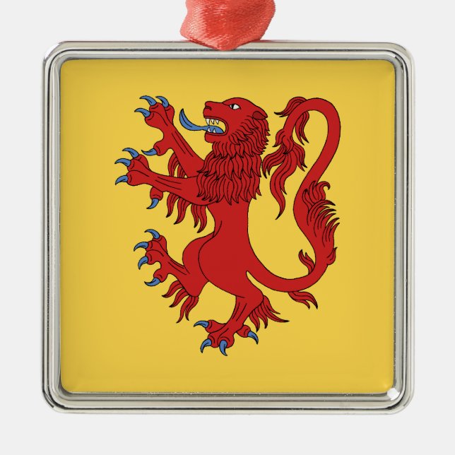 Lion Rampant Gules Silbernes Ornament (Vorne)