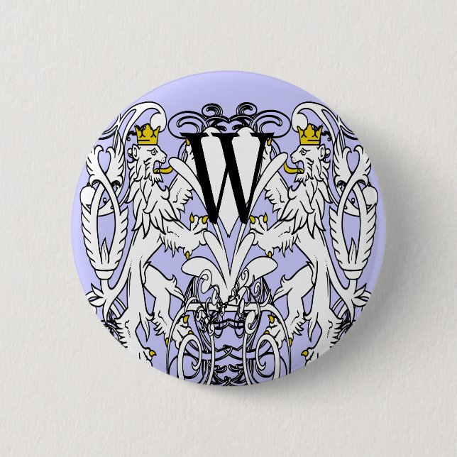 Lion Rampant Renaissance Wedding Button (Vorderseite)