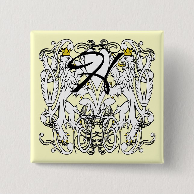 Lion Rampant Renaissance Wedding Button (Vorderseite)