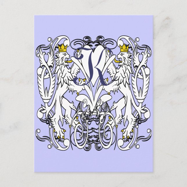 Lion Rampant Renaissance Wedding Postkarte (Vorderseite)