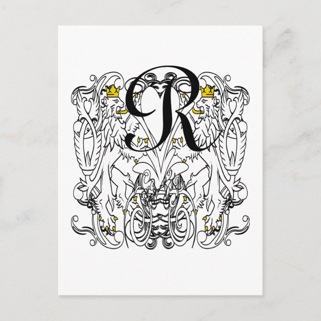 Lion Rampant Renaissance Wedding Postkarte (Vorderseite)