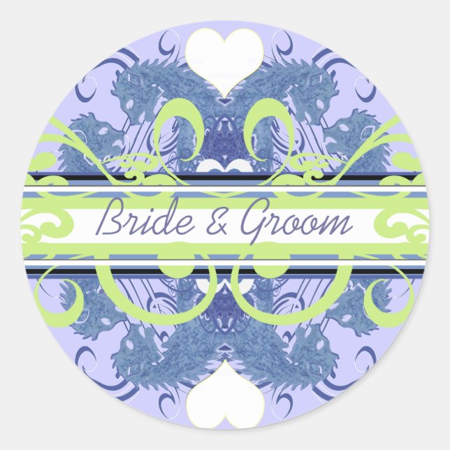 Lion Rampant Renaissance Wedding Runder Aufkleber (Vorderseite)