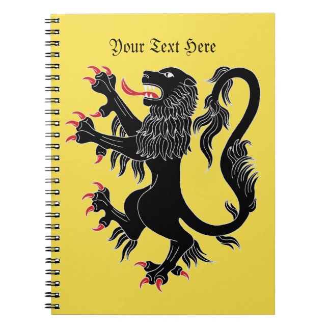 Lion Rampant Sable Notizblock (Vorderseite)