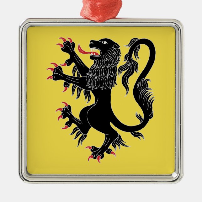 Lion Rampant Sable Ornament Aus Metall (Vorne)