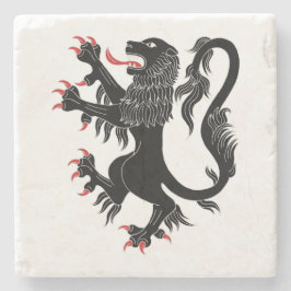 Lion Rampant Sable Steinuntersetzer
