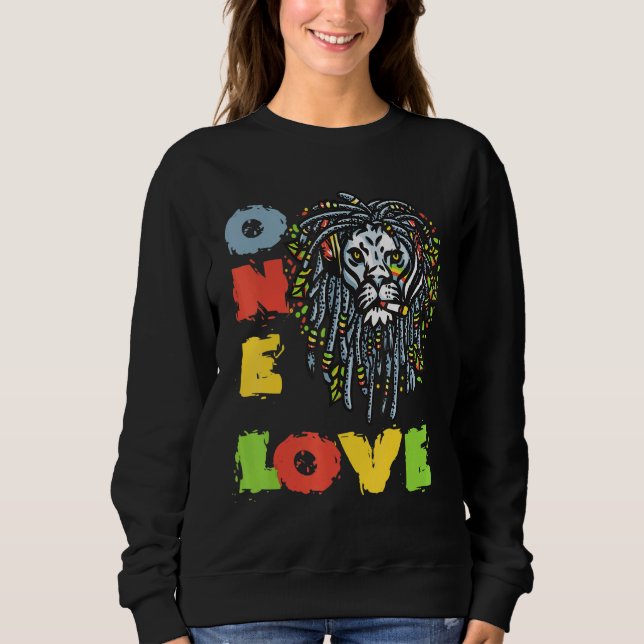 Lion Rasta Colors Reggae Dreadlocks Rastafarian Ra Sweatshirt (Vorderseite)