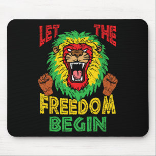 Lion Rasta Freedom Juneteente Black History Africa Mousepad