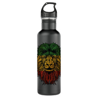 Lion Rasta Roots Rock Reggae Graphic Design Edelstahlflasche
