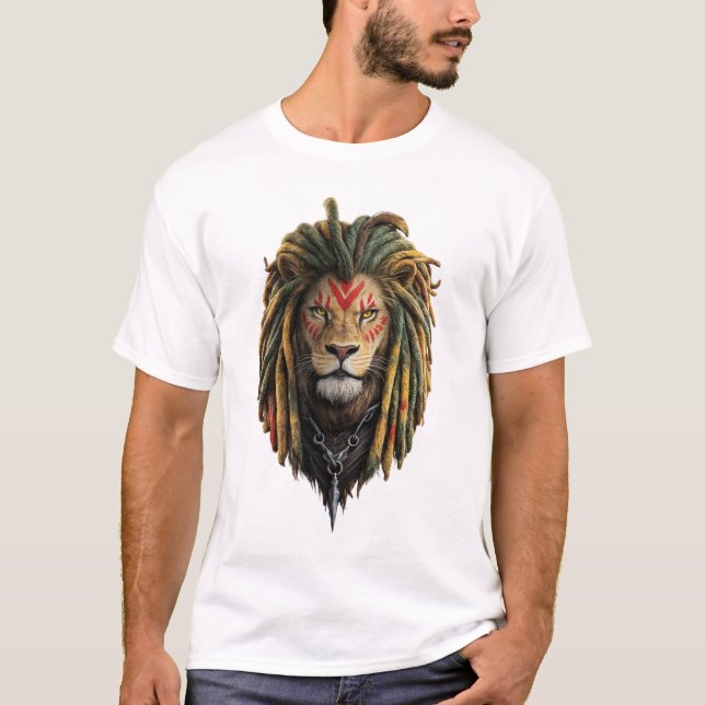 Lion Rasta Style T-Shirt – Reggae Inspired Design (Vorderseite)