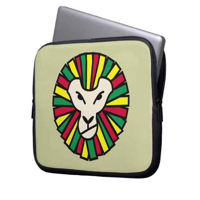 Lion Rastafarian Flag Laptopschutzhülle (Vorderseite Links)