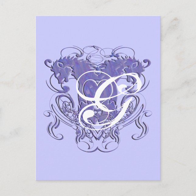 Lion Renaissance Wedding Monogram Vielen Dank Postkarte (Vorderseite)