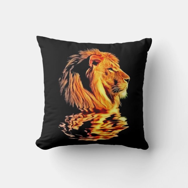 Lion Retro Art Kissen (Vorderseite)