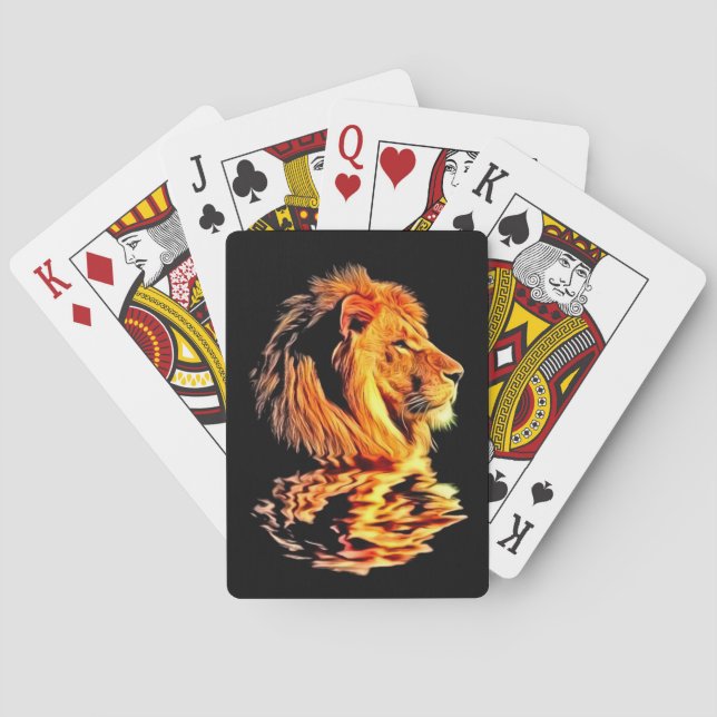 Lion Retro Art Spielkarten (Rückseite)