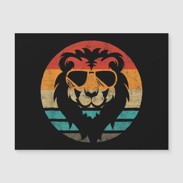 Lion Retro Style Vintag Magnetkarte (Vorderseite)