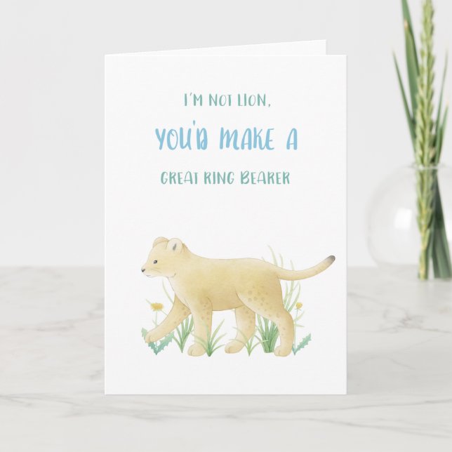 Lion Ring Bearer Vorschlag Card Karte (Vorderseite)