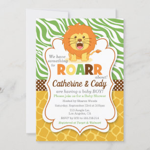 Lion ROAR Jungle Baby Dusche Einladung