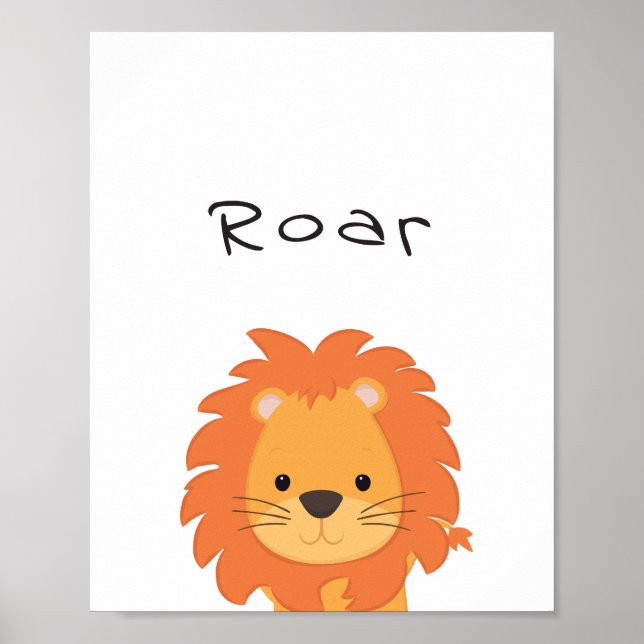 Lion Roar Kinderzimmer Poster, Animal Kidsroom Wal Poster (Vorne)