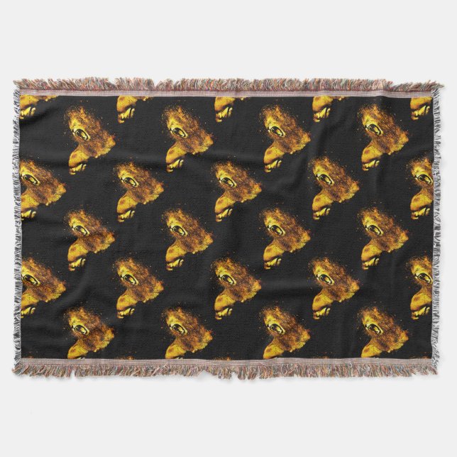 Lion Roaring Print Decke (Vorderseite)