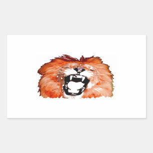 Lion Roaring Rectangle Aufkleber