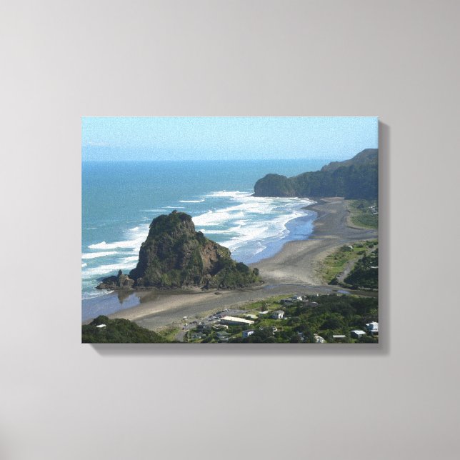 Lion Rock Piha Beach Auckland West Coast Leinwanddruck (Vorderseite)